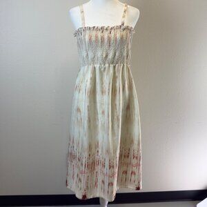 Motherhood Maternity Tie Dye Maxi Dress Pink/White Smocked Medium Cottagecore